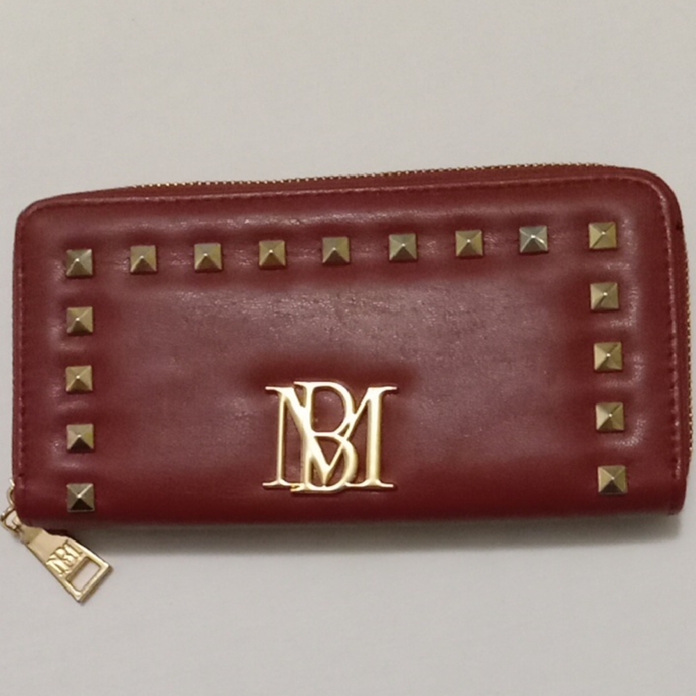 Badgley Mischka Red Wallet with Gold Accents